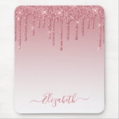 Moderner Trendy Stylish Script Dusty Pink Glitzer Mousepad (Vorne)