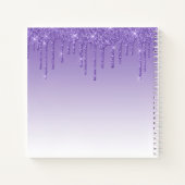 Moderner Trendy Stylish Script Lila Glitzer Lashes Notizblock (Rückseite)