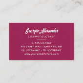 Moderner Trendy Watercolor Abstrakt Cosmetologe Visitenkarte (Rückseite)