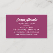 Moderner Trendy Watercolor Abstrakt Cosmetologe Visitenkarte (Rückseite)