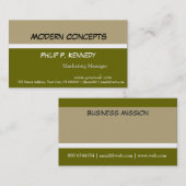 Moderner Tri Color Green Consultant Visitenkarte (Vorne/Hinten)