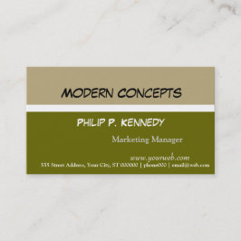 Moderner Tri Color Green Consultant Visitenkarte