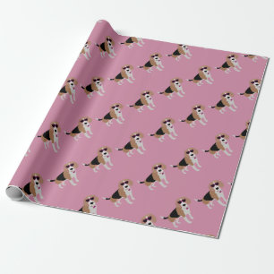 Moderner Tri farbeBeaglehund Geschenkpapier