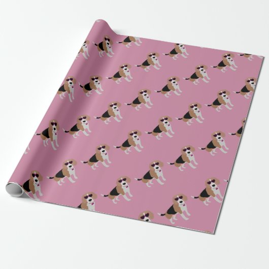 Moderner Tri farbeBeaglehund Geschenkpapier (Ungerollt)