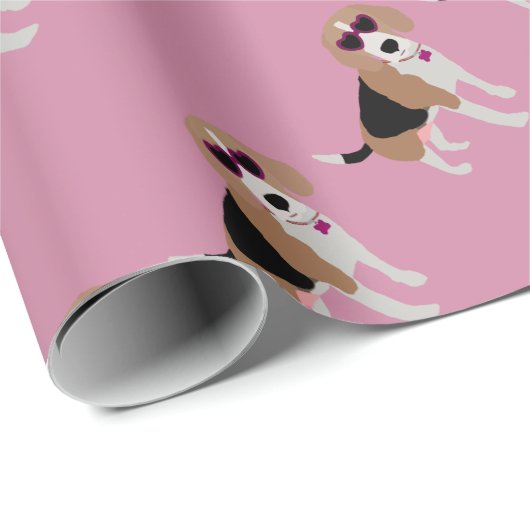 Moderner Tri farbeBeaglehund Geschenkpapier (Rolleneckpunkt)