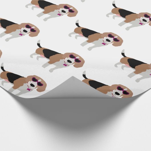 Moderner Tri farbeBeaglehund Geschenkpapier (Ecke)
