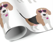 Moderner Tri farbeBeaglehund Geschenkpapier (Rolleneckpunkt)