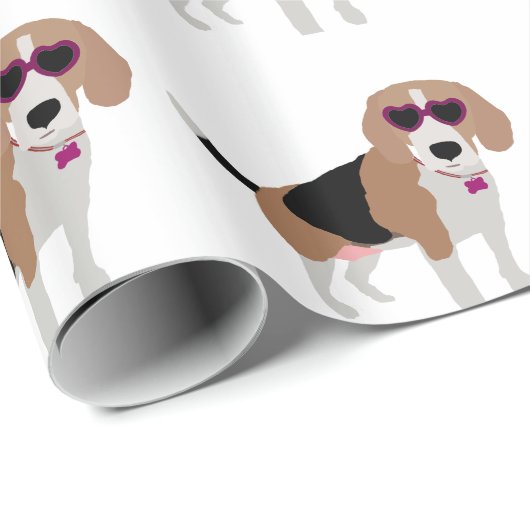 Moderner Tri farbeBeaglehund Geschenkpapier (Rolleneckpunkt)