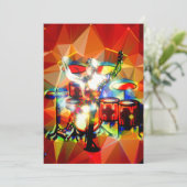 Moderner Trommler Karte (Stehend Vorderseite)