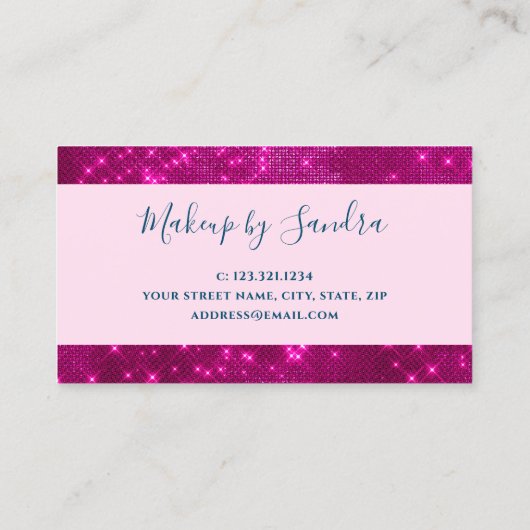 Moderner Tropfbus-Glitzer-Rose Goldlips Visitenkarte (Rückseite)