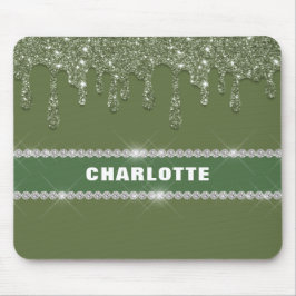 Moderner Tropfen für grünen Glitzer mit glänzender Mousepad