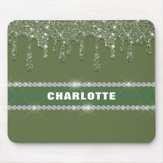 Moderner Tropfen für grünen Glitzer mit glänzender Mousepad (Vorne)