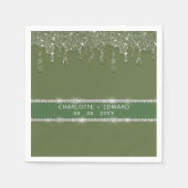 Moderner Tropfen für grünen Glitzer mit glänzender Serviette (Vorderseite)