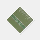 Moderner Tropfen für grünen Glitzer mit glänzender Serviette (Ecke)