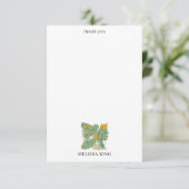 Moderner Tropischer Bananenpark Individuelle Name Dankeskarte (Stehend Vorderseite)