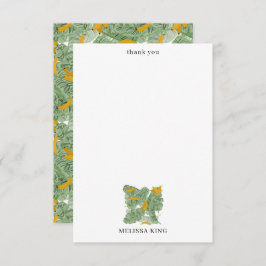 Moderner Tropischer Bananenpark Individuelle Name Dankeskarte