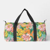 Moderner tropischer Blumenmuster - Personalisierte Duffle Bag (Vorderseite)