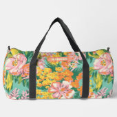 Moderner tropischer Blumenmuster - Personalisierte Duffle Bag (Vorderseite)