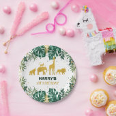 Moderner tropischer Dschungel-Safari-wilder Pappteller (Party)