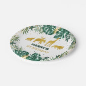 Moderner tropischer Dschungel-Safari-wilder Pappteller (Schrägansicht)