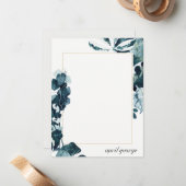 MODERNER TROPISCHER MONSTERA FOLIAGE BLAUE FRAU MITTEILUNGSKARTE (Vorderseite/Rückseite Beispiel)