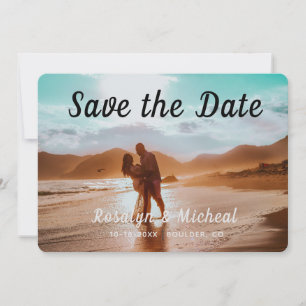 Moderner tropischer romantischer Strand 3 Foto von Save The Date