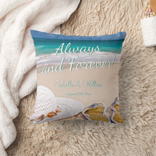 Moderner tropischer Strand für immer und immer Kissen (Decke)