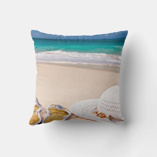 Moderner tropischer Strand für immer und immer Kissen (Rückseite)