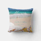 Moderner tropischer Strand für immer und immer Kissen (Vorderseite)