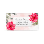 Moderner tropischer Strand, Palmenhain Blätter, Hi Adressaufkleber (Vorne)