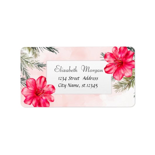 Moderner tropischer Strand, Palmenhain Blätter, Hi Adressaufkleber (Vorne)