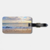 Moderner tropischer Strand, Sonnenuntergang, Starf Gepäckanhänger (Rückseite horizontal)