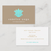 Moderner Türkis Blue Lotus Yoga Instruktor Visitenkarte (Vorne/Hinten)