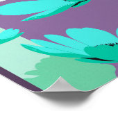 Moderner Türkis-Blumen-Abstrakt-Poster Poster (Ecke)
