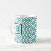 Moderner Türkis kreist Muster-Tasse ein Kaffeetasse (Vorderseite Links)