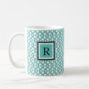 Moderner Türkis kreist Muster-Tasse ein Kaffeetasse