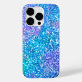 Moderner Türkisblau und Lila Glitzer Print Case-Mate iPhone Hülle (Rückseite)