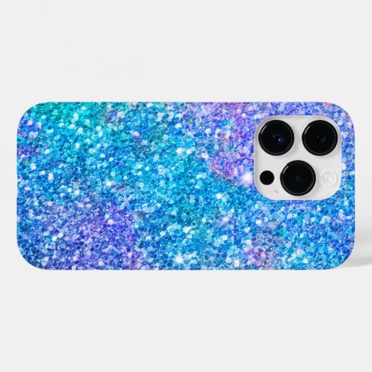 Moderner Türkisblau und Lila Glitzer Print Case-Mate iPhone Hülle (Rückseite (Horizontal))