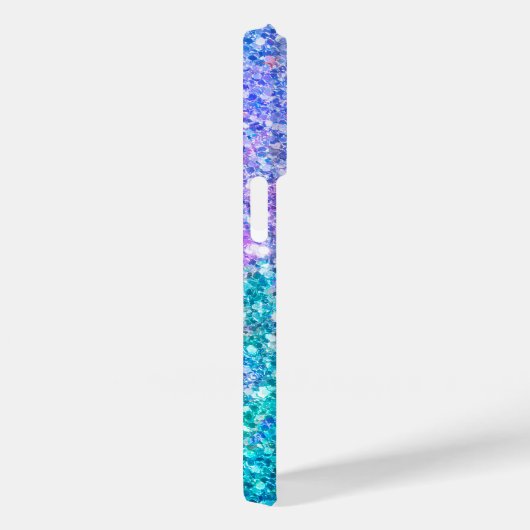 Moderner Türkisblau und Lila Glitzer Print Case-Mate iPhone Hülle (Rückseite / Rechts)