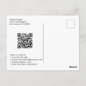 Moderner Türkischer Agate UAWG Online QR Code Postkarte (Rückseite)