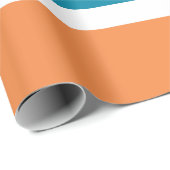 Moderner Türkischer Aquamariner orangefarbener Far Geschenkpapier (Rolleneckpunkt)