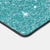 Moderner türkisfarbener Glitzer Schreibtischunterlage (Ecke)
