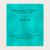 Moderner türkisfarbener Hintergrund Visitenkarten (Innenseite Aufgefaltet)