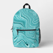 Moderner türkisfarbener Marmor Bedruckter Rucksack (Vorderseite)