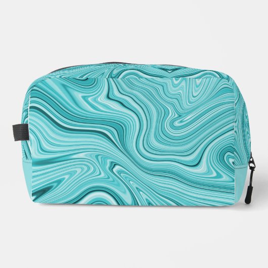 Moderner türkisfarbener Marmor Waschbeutel (Vorderseite)