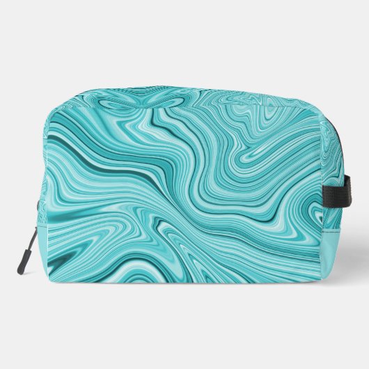 Moderner türkisfarbener Marmor Waschbeutel (Rückseite)