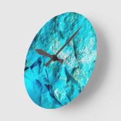 Moderner türkisfarbener Marmorstein Runde Wanduhr (Winkel)