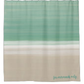 Moderner türkisfarbener Strand Sandstrand Duschvorhang (Vorderseite)