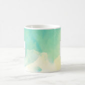 Moderner TürkisgoldAquarell-Monogrammname Kaffeetasse (Mittel)