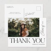 Moderner Typ Abschluss Vielen Dank Foto Black Postkarte (Vorne/Hinten)